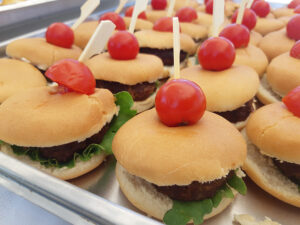 finger food catering burgers